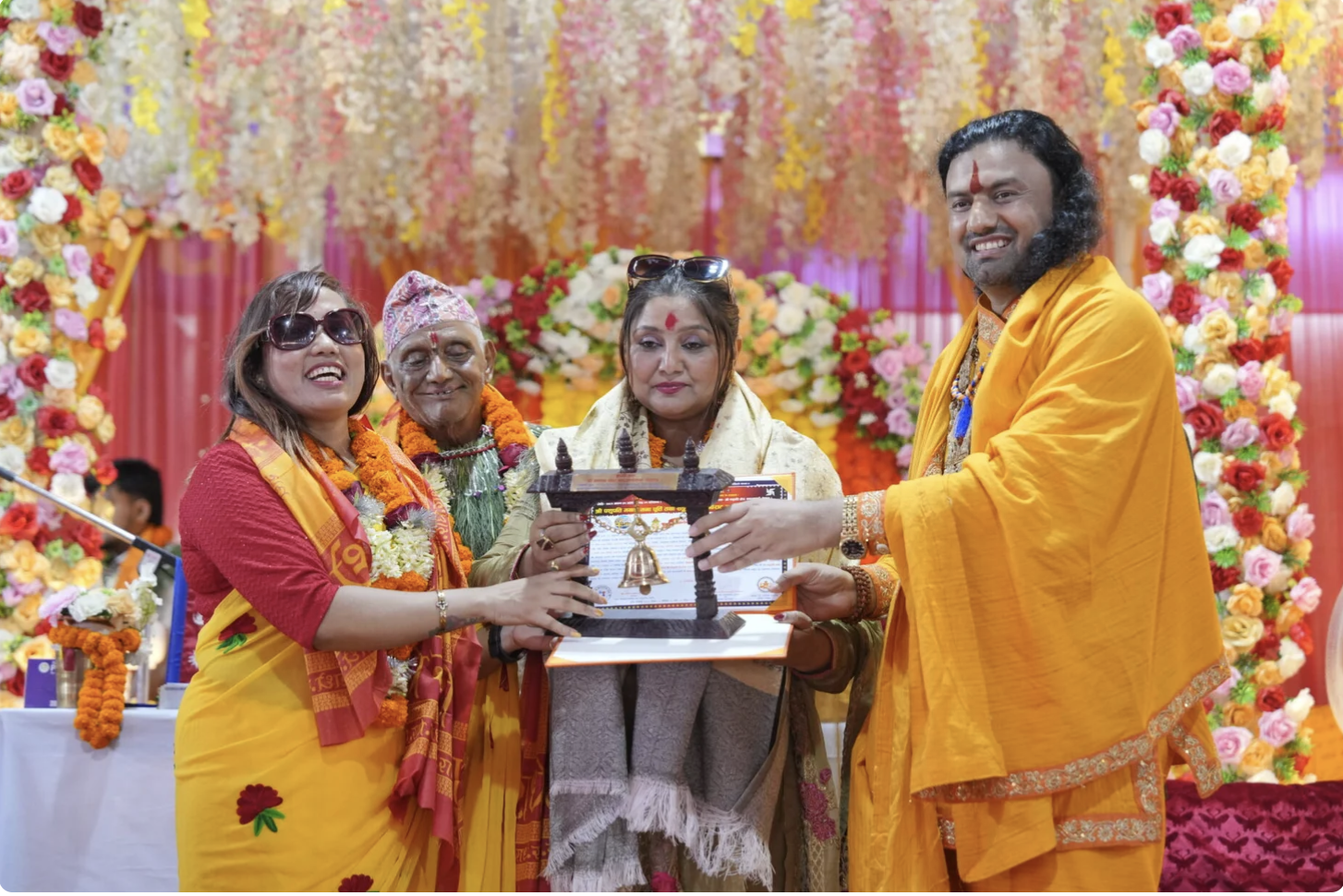 Deepa Shree Niraula donates for ashram construction